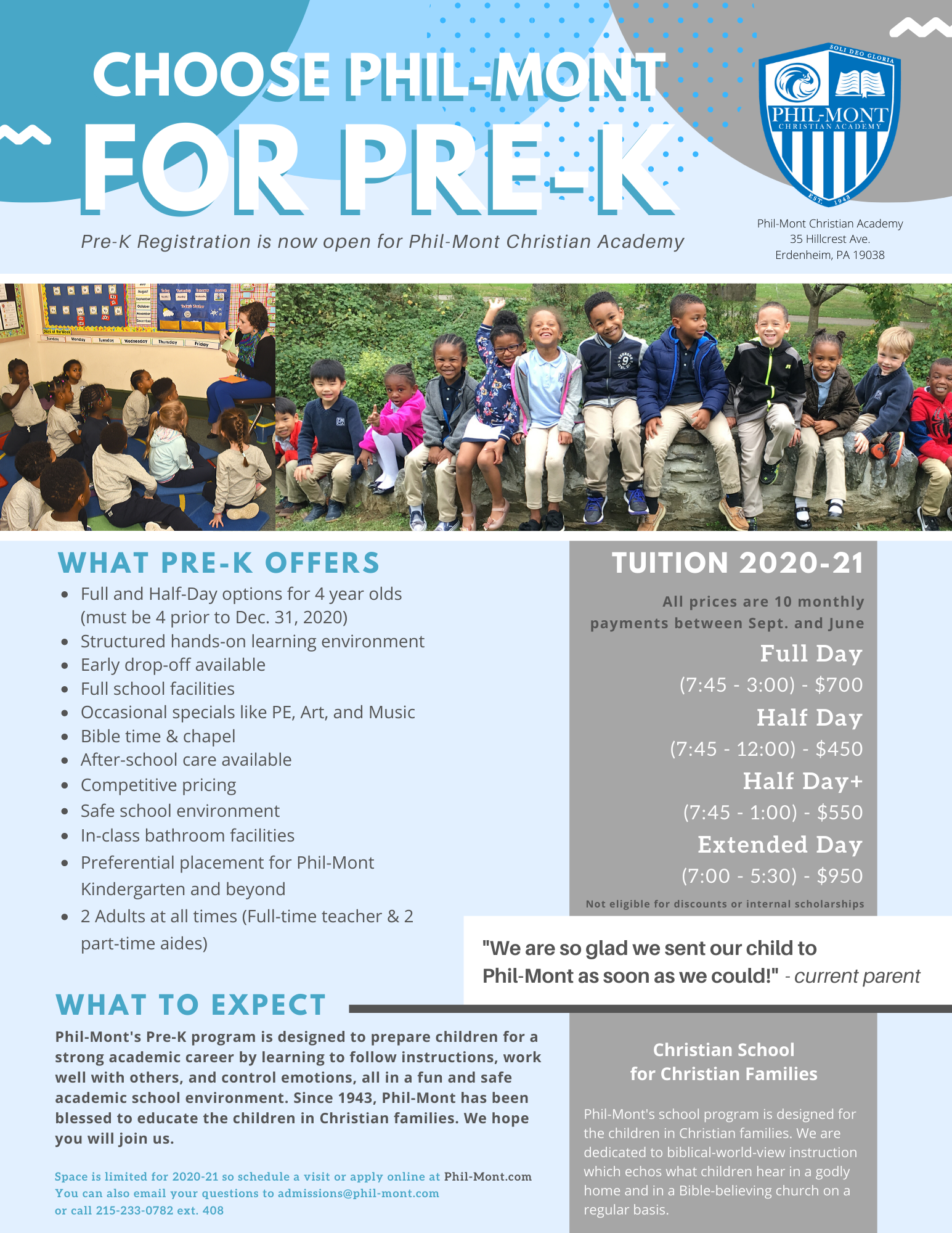 PreK promo 1 page - Phil-Mont Christian Academy